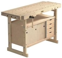 Sj&ouml;bergs Werkbank Sj&ouml;bergs Hobelbank Nordic 1450 mit Unterschrank 0042, Birke,