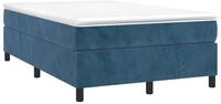vidaXL Boxspringbett, Boxbett mit Matratze Dunkelblau 120x190 cm Samt