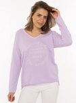 Zwillingsherz Sweatshirt &bdquo;Positive Mind Neon Kante&rdquo; mit Kontrastnaht, V-Neck,
