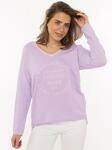Zwillingsherz "&bdquo;Positive Mind Neon Kante&rdquo;", mit Kontrastnaht, V-Neck, washed out
