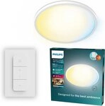 Philips LED Deckenleuchte Superslim All-in-one, 22 W, rund, Schwarz, CCT - &uuml;ber