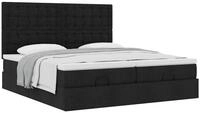 vidaXL Bettgestell vidaXL Ottoman-Bett mit Matratzen Schwarz 160x200 cm Stoff