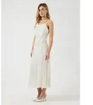 Y.A.S Spaghettikleid YASTHEA STRAP LONG DRESS S. NOOS Sommerkleid beige M (38)