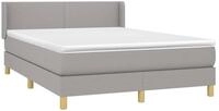 vidaXL Bett Boxspringbett mit Matratze Hellgrau 140x190 cm Stoff