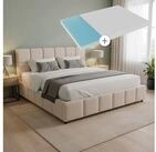 Juskys Polsterbett Florenz, Bubble Design, bis 500 kg belastbar, Pflegeleicht...