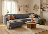 Home affaire Wohnlandschaft Booster, whlw. mit Schlaffunktion & Bettkasten, Fu&szlig;