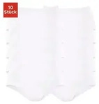 petite fleur by Lascana Taillenslip (10er-Pack) aus elastischer Baumwolle wei&szlig; 48/50