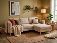 Home affaire Ecksofa Booster, whlw. mit Schlaffunktion & Bettkasten, Fu&szlig; Buche