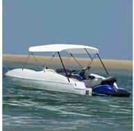vidaXL Schutzplane 4-Bow Bimini Top Wei&szlig; 243x230-244x137 cm
