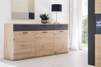 Furnhaus Sideboard Sideboard Cortona, Balkeneiche / anthrazit