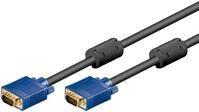 Goobay Full HD SVGA Monitorkabel vergoldet 3 m Blau-Schwarz - VGA-Stecker (15