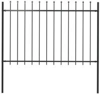 vidaXL Gartenzaun Gartenzaun Woerden mit Speerspitze Stahl 181 x 120 cm Schwarz,