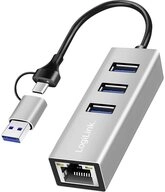 LogiLink UA0440 Netzwerkadapter/Hub 5 GBit/s USB-C&reg; (USB 3.2 Gen 1) Netzwerk-Adapter