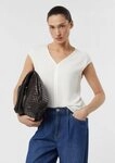 comma Blusenshirt Sommer-Top mit V-Ausschnitt, &auml;rmellos