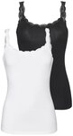 LASCANA Unterhemd (2er-Pack) aus elastischer Baumwolle mit zarter Spitze,