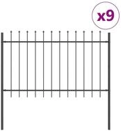 vidaXL Gartenzaun Gartenzaun 9 pcs Grau 15,3 x 1 m Pulverbeschichteter Stahl,...