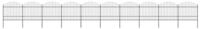 vidaXL Gartenzaun Gartenzaun mit Speerspitze Stahl 1673 x 175 cm Schwarz, (1-St)