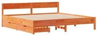 vidaXL Bett Massivholzbett ohne Matratze Wachsbraun 180x200 Kiefernholz