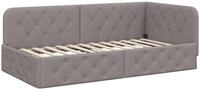 vidaXL Bett Eckbettgestell Taupe 100 x 200 cm Stoff (1-tlg)