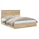 vidaXL Bett Aufbewahrungsbett Sonoma-Eiche 160 x 200 cm Holzwerkstoff (1-tlg)