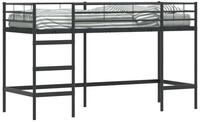 vidaXL Bett Kinderloftbett Schwarz 90 x 190 cm Stahl (1-tlg)