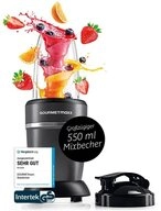 GOURMETmaxx Standmixer Mixer Becher 500ml 3-tlg. 1000W schwarz/Edelstahl, 1000 W,