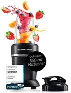 GOURMETmaxx Standmixer Mixer Becher 500ml 3-tlg. 1000W schwarz/Edelstahl, 1000...