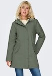 ONLY Funktionsmantel ONLSALLY RAINCOAT OTW NOOS mit Kapuze und Teddypl&uuml;schfutter