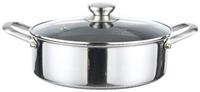 Cheffinger Kochtopf Edelstahl &oslash;32 cm mit Glasdeckel & Wabenstruktur -
