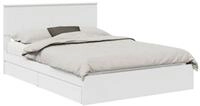 vidaXL Bett Aufbewahrungsbett mit Kopfteil Wei&szlig; 140 x 200 cm Holzwerkstoff...