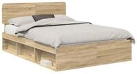 vidaXL Bett Bettrahmen Sonoma 140 x 200 cm Massives Kiefernholz (1-tlg)