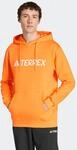Kapuzensweatshirt ADIDAS TERREX "MULTI LARGE LOGO HOODIE", Herren, Gr. XL, orange