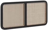 vidaXL Bett Kopfteil mit Kopfteil Schwarz 120 x 55 x 3 cm Rattan (1-tlg)