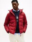 Steppjacke TOMMY HILFIGER "MID WEIGHT HOODED JACKET", Herren, Gr. S, rot (regatta