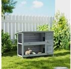 PawHut Kleintierstall Hasenstall Kaninchenstall aus Holz mit 2 Etagen...