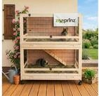 Zooprinz Kleintierstall Knuffel auf Rollen mit Klappdach, 2 Etagen, Plexiglas,