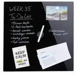 relaxdays Magnettafel Schwarze Magnettafel aus Glas, 50 x 50 cm schwarz 50 cm x 0.4
