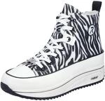Plateausneaker RIEKER, Damen, Gr. 36, wei&szlig;, schwarz, Lederimitat, Textil, Schuhe