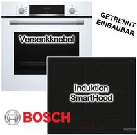 BOSCH Backofen-Set 3D Hei&szlig;luft Teleskopauszug + Induktionskochfeld FlexInduktion,