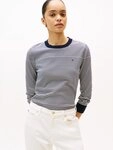 Tommy Hilfiger Rundhalspullover CO JERSEY STITCH LS C-NK SWT mit Logostickerei