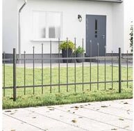 vidaXL Gartenzaun, Gartenzaun 6 pcs Grau 170 x 140 cm Pulverbeschichteter Stahl