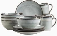 M&Auml;SER Fr&uuml;hst&uuml;cks-Geschirrset Smoky's (12-tlg), 4 Personen, Steinzeug