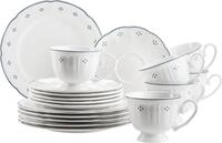 M&Auml;SER Kaffeeservice Lova (18-tlg), 6 Personen, Porzellan, mit dekorativem