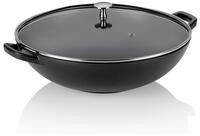 kela Wok Calido, Gusseisen, rau emailliert, hitzebest&auml;ndiger Glasdeckel bis zu