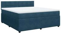 vidaXL Bett Boxspringbett mit Matratze Blau 180x200 cm Samt