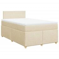 vidaXL Bett Boxspringbett mit Matratze Creme 120x200 cm Stoff