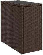 vidaXL Gartentisch Garten-Beistelltisch mit Glasplatte Braun 58x27,5x55 cm...