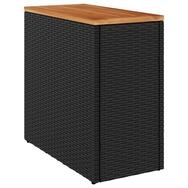 vidaXL Gartentisch Garten-Beistelltisch mit Holzplatte Schwarz 58x27,5x55 cm...