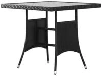 vidaXL Gartentisch Gartentisch Schwarz 80 x 80 x 74 cm Poly Rattan (1-St)