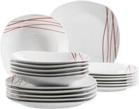 M&Auml;SER Teller-Set SENCILLA, Geschirr Set, Porzellan (18-tlg), 6 Personen,...